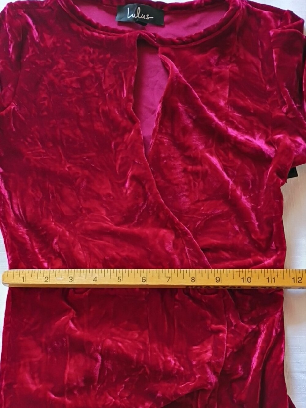 Lulu's Women's Wine Red Velvet Long Sleeve Gown Maxi Dress Size S - Picture 9 of 11